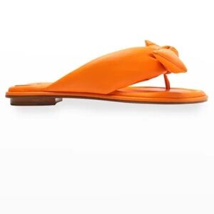 ALEXANDRE BIRMAN Clarita Puffy Knot Flat Orange Sandals Size 8